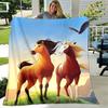 1pc Blanket Spirit Stallion of the Cimarron Print Design, Lightweight Blanket for Sofa, Bed- Soft &Warm, Gift for All Seasons Like Christmas, Hallowee