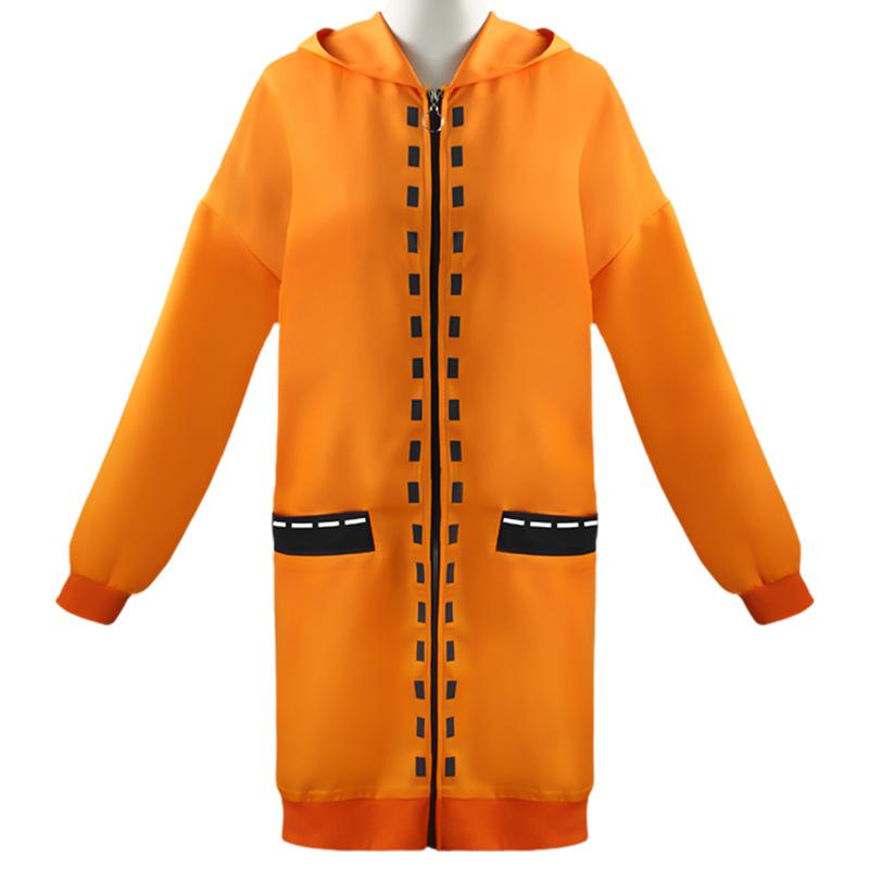 Rune Yomozuki Runa Dámská oranžová mikina s kapucí a zipem Cosplay kostým Anime Kakegurui Kompulzivní hráč Kabát