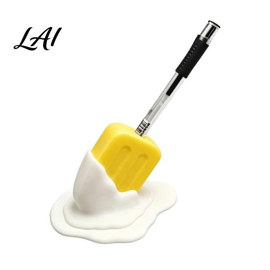 Creative Pencil Cup Cute Melting Popsicle Pen Holder Unique Decorative Stationery Organizer Small Item Storage Box Durable PLA Container for Office