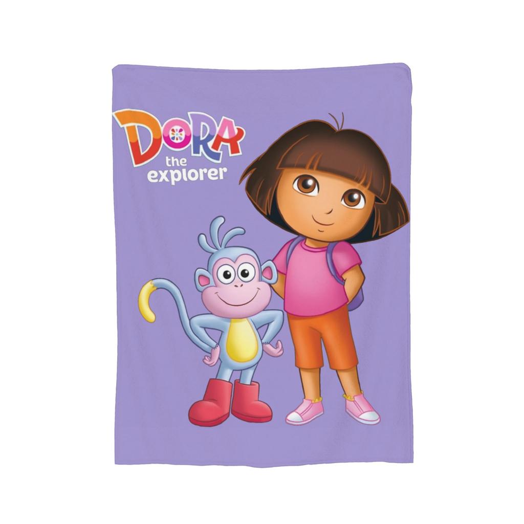 שמיכת פליז מצוירת D-Doras המטיילת לקיץ, מיזוג אוויר, שמיכת חימום רב-תכליתית לספה, לרכב, כיסוי מיטה