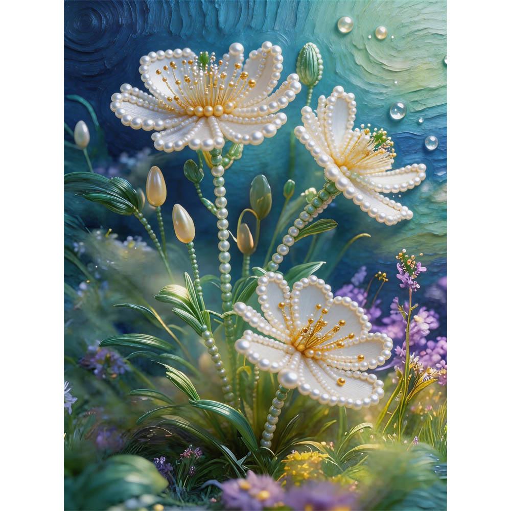 5D Frameloos Parelmoer Schilderij Lotus Doe-het-zelf Handgemaakte Plakdiamant Creatieve Canvas Kunst Schilderij Slaapkamer Decoratie Woonkamer Hangend Schilderij