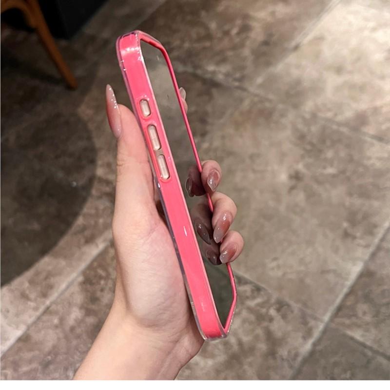 Transparent 2-i-1 Stötsäker Färgad Bumper Genomskinligt Pansarfodral för iPhone 16 15 14 Plus 13 12 11 Pro X XR XS Max Mjukt Silikonfodral