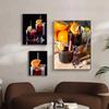 Nordic Moderne Kunst Orange Früchte Rotwein Cocktail Poster Wand Bilder Auf Leinwand Malerei Für Küche Zimmer Hause Dekoration