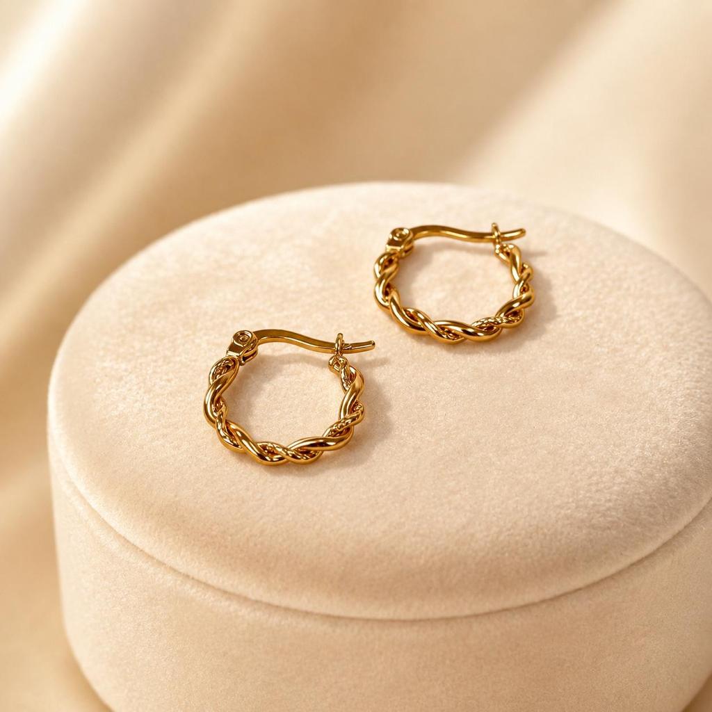 Elegant Twisted Gold Earrings: Versatile, High-End Stainless Steel Ear Cuffs