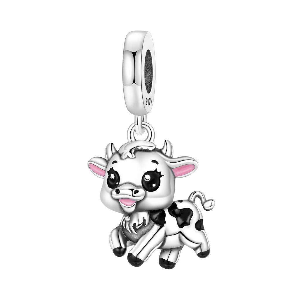 PANPOKI Copper Metal Cute Donkey Animal Authentic Original Pendant Bead Components Bracelet High Quality Fine Jewelry Charm Bead Components High