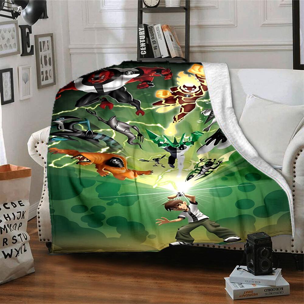 1 st Ben 10, Alien Force Filt Lätt Flanellpläd För Soffa, Säng, Resa, Camping, Vardagsrum, Kontor, Soffa, Stol, Och Säng