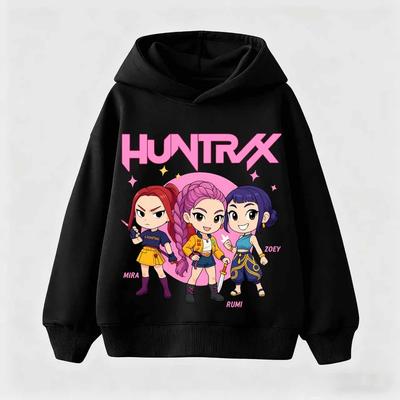 Autumn Winter Kpop Demon Hunters Printed Hoodies Fashionable Casual Warm Sports Long Sleeved Children's Boy and Girl Kids Unisex Hooded Sweatshirts