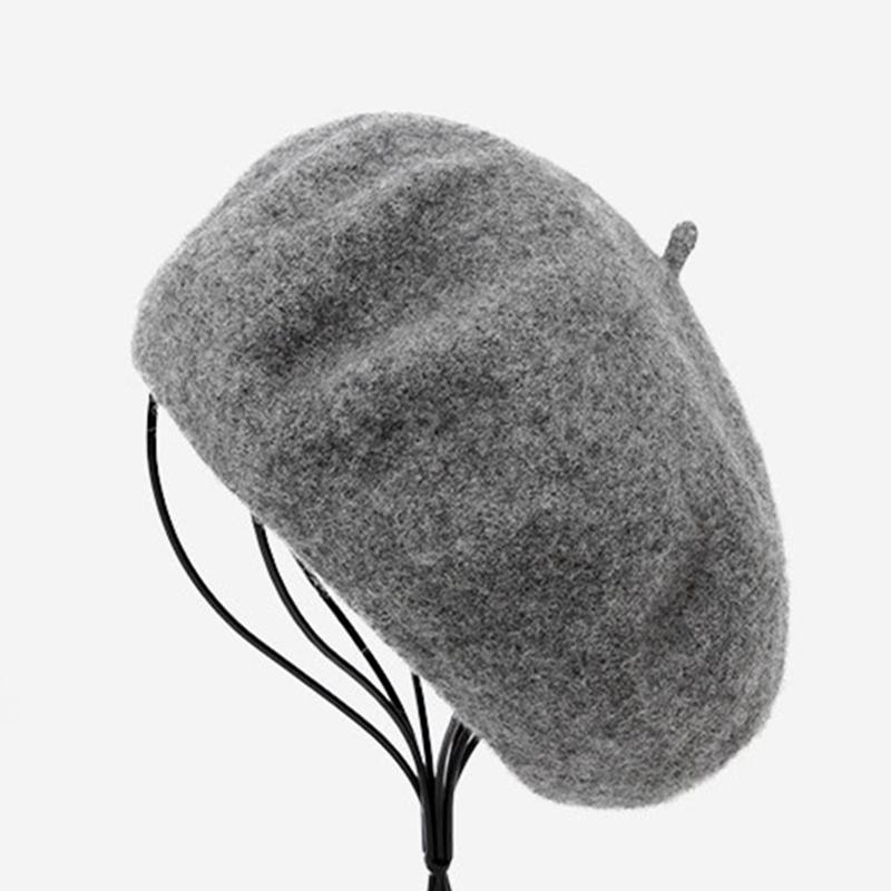 Wool Felt Beret Women British Style Girls Beret Hat Lady Solid Color Winter Hats