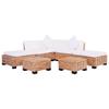 Vidaxl Lounge Set, 18 Elements, Natural Rattan