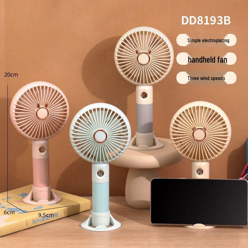 USB Portable Cartoon Handheld Fan - Mini Desktop Electric Fan for Outdoor Use
