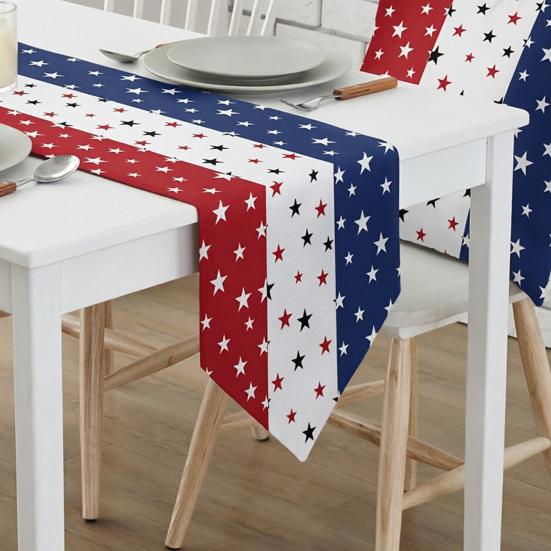 4th of July Table Runner Stars And Stripes Patriotic Table Decoration Table Runner for American Independence
