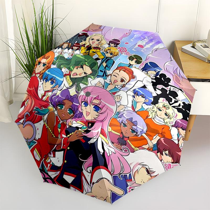 1pc Anime Characters Outdoor Umbrella - Automatic Opening/Closing, Portable 3-Fold Design, 8-Rib Iron Frame - Perfect Gift for Fans, Travelers, D