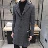 Spring and Autumn Mid Length Windbreaker Korean Edition Men's Woolen Coat Men's Large Coat Men's Clothing