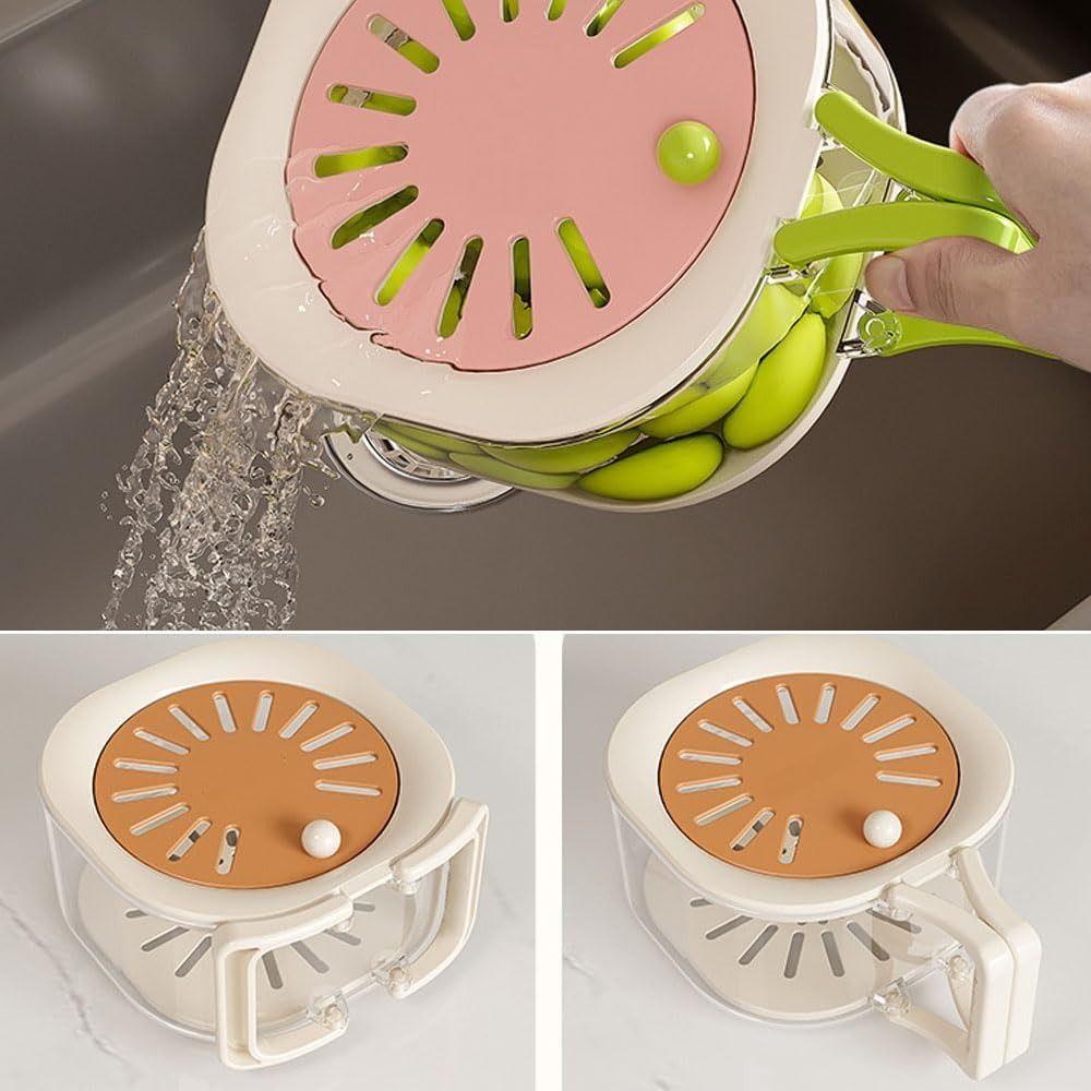 Kitchen Gadgets 2-in-1 Draining and Preservation Basket Vegetable Strainer Basket for Household