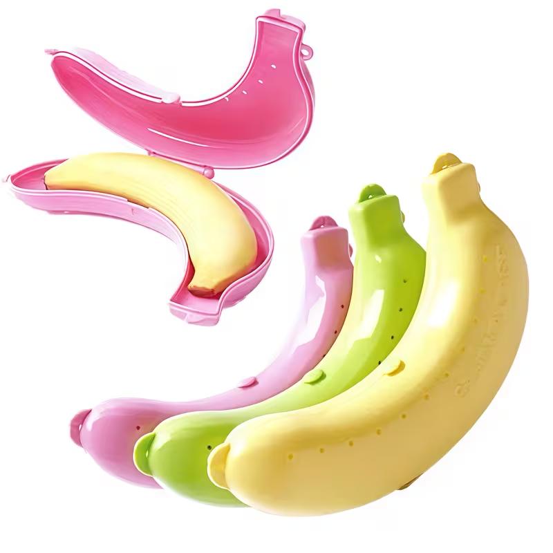 Kunststoff Bananen Schutz Aufbewahrungsbox Obstbehälter Brotdose Tragbarer Bananenhalter für Reise Schule Picknick Camping Gebrauch