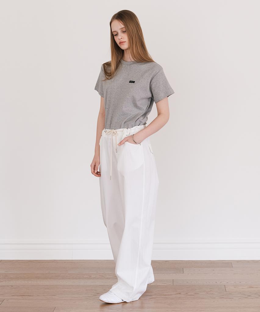 INJIACTIVE Wide String Cotton Pants Ivory