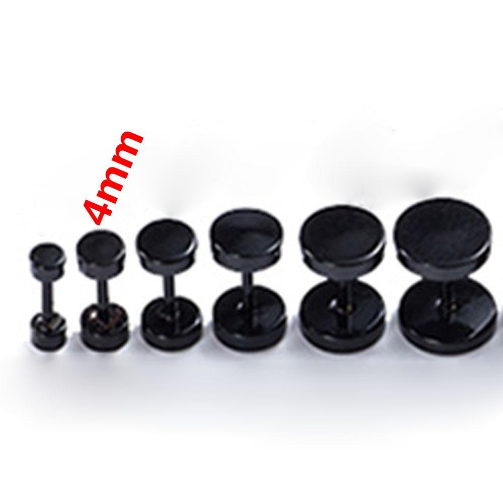 1Pair Unisex Jewelry Round Shape Earrings Ear Stud Cheater Plugs Dumbbells Pattern