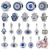 100% 925 Zilver Blauwe Zirkonia Duivels Oog Serie Bedels Passend op 925 Armband DIY Sieraden Maken Cadeau voor Vrouwen