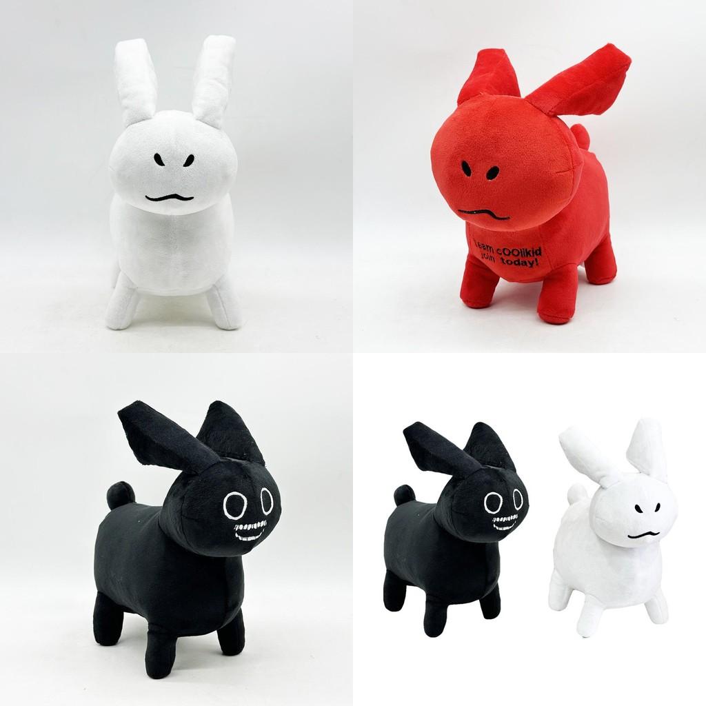Gubby Plush Black White Red Rabbit Animal Toy With Pp Cotton Filling For Kids And Collectors
