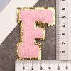 Alphabet 26 Letters Sequins Chenille For Clothing Bags Jacket Pink Sewing Decor Supplies
