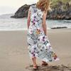 Women's Casual Comfortable Floral Print Sleeveless Cotton Pocket Dress