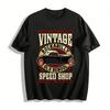 Vintage Rockabilly Old School Speed Shop Graphic Tee Pure Cotton T-shirt