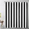 LB Black and White Shower Curtain,Striped Bathroom Curtain,72x72 Inch Waterproof Polyester Fabric,Fashion Bath Decor,Ring Hooks Included