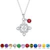 Twelve Zodiac Stones Witch Knot Necklace - Elegant Clavicle Chain Pendant Birthday Gift