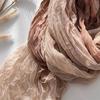 Unisex Shawl Scarf Gradient Color Versatile Wrinkled Long Scarf Autumn Winter Wind-Proof Cold-Resistant Shawl