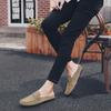 Men Slippers Suede Leather Men Half Slippers Hollow Breathable Anti-slip Sandals Men Casual Beach Summer Flats Comfortable Shoes