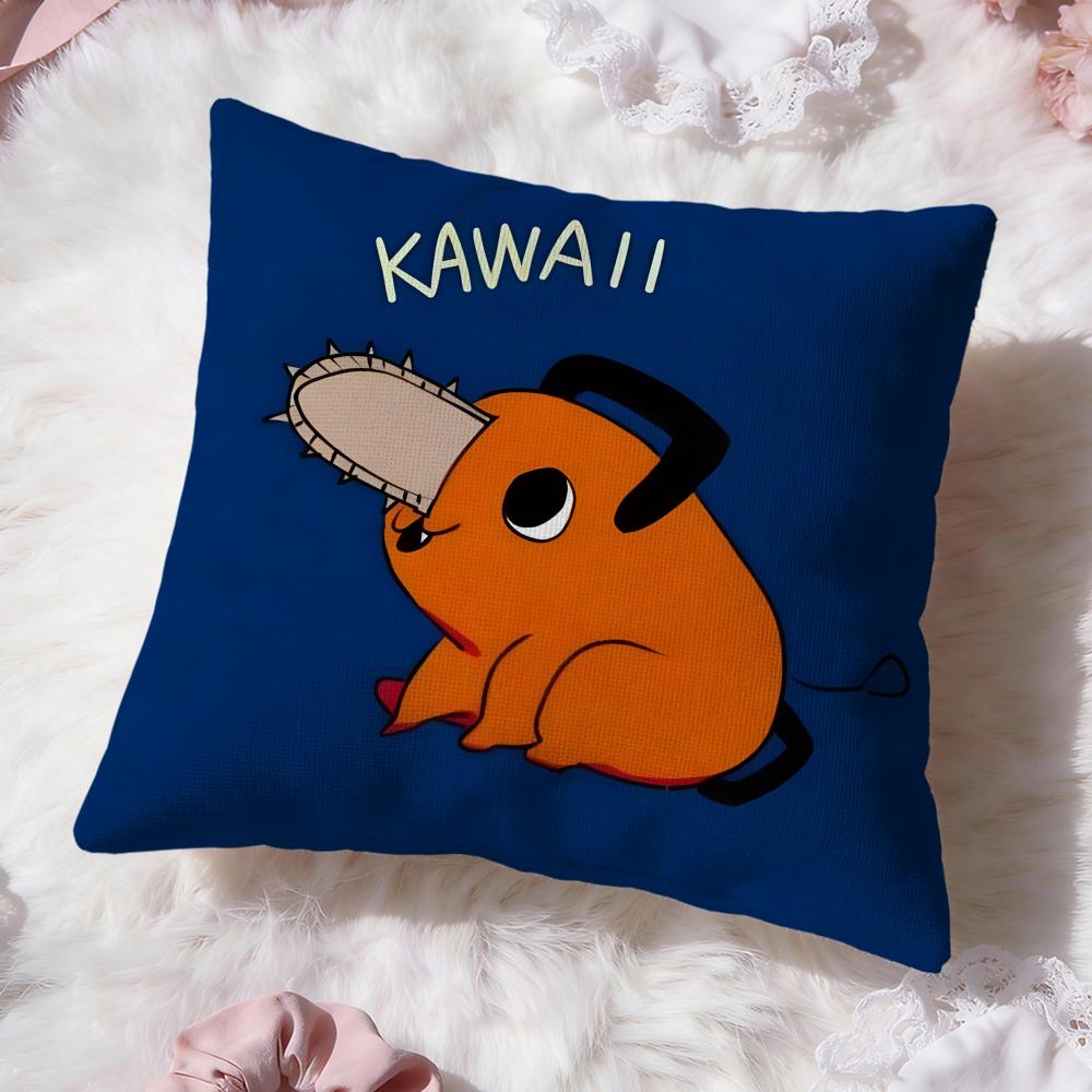 cChainsaw Manss Anime Cushion Cover Premium Comfort Reversible Pillow Cove -Two In One Design for Any Room & Car Interior