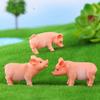 3pcs Realistic Pig Statue Plastic Waterproof Pig Miniature Figurine Cartoon Cute Piggy Statue Home Decoration