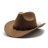 Ethnic Style Western Cowboy Hat Woolen Felt Hat Men'S And Women'S Style Top Hat Outdoor Riding Hat