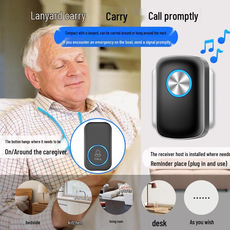 Elderly Emergency Call Button with Night Alarm and Doorbell
