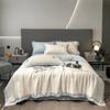Washed Summer Ice Cool Quilt Bedding Set Single Double Thin Blanket Comforters Air-Conditioning Quilt Bedsheet Pillowcase 4PC