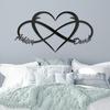 Oneindigheidsteken Metalen Wandkunst, Gepersonaliseerd Cadeau voor Koppels, Bruiloftsdecoratie, Gepersonaliseerd Naam Bord, Jubileumcadeau voor Man Vrouw, Huis Wanddecoratie Valentijn