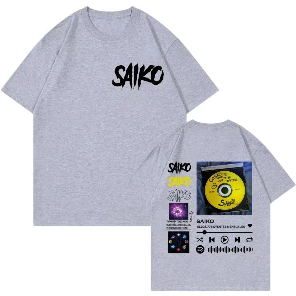 Fashion Hip Hop Oversized Short Sleeve TShirt Rapper Saiko Album Merch T Shirts Unisex Unisex High Quality Cotton Clothing TShirts