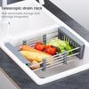 Égouttoir d'évier pliable réglable rétractable panier à vaisselle peu encombrant organisateur d'évier de cuisine égouttoir à couverts multifonctionnel pour la maison