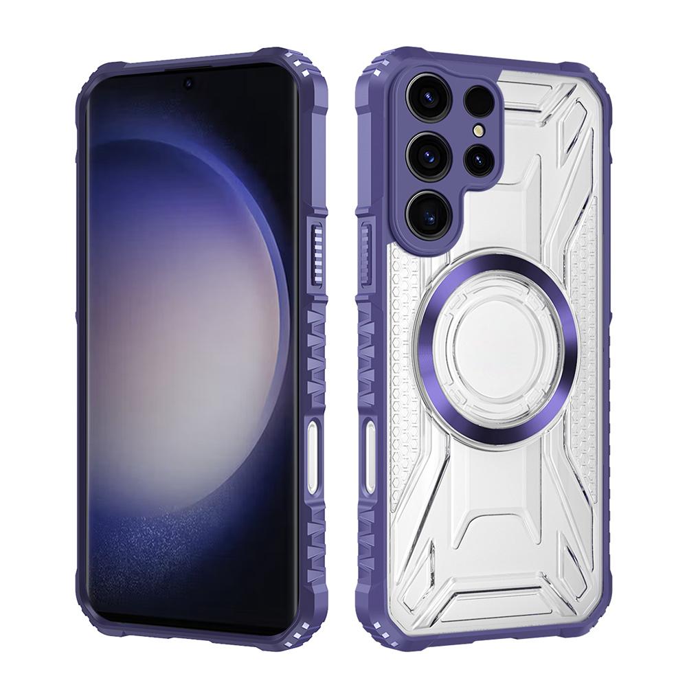 KEYSION Transparente magnetische Hülle für Samsung S22 S23 Ultra 5G S23+ Stoßfeste Handy-Rückseite für für Galaxy S23 S21 S20 FE 5G