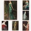 Altered Art Portrait Poster Classical Girl Prints Antique Oil Painting Canvas Painting Home Bedroom Living Room Gallery Decor