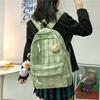Women's Fashionable and Casual Korean Style High School College Students Backpack Japanese Cotton and Linen Girl Backpack Small Fresh Plaid School Bag