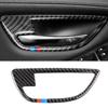 4 sztuk samochodów prawdziwa klamka wewnętrzna z włókna węglowego pokrywa miski drzwi tapicerka dla BMW serii 5 F10 2011 2012 2013 2014 2015 2016