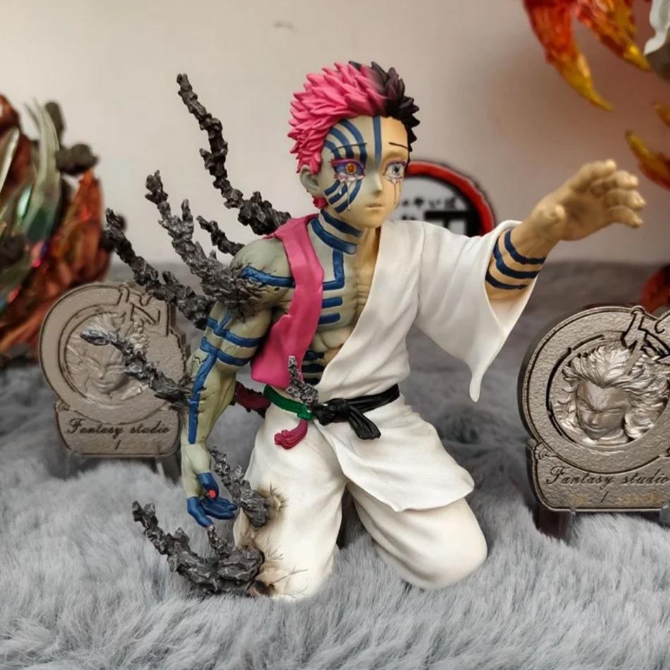 In Stock 15cm Demon Slayer Akaza Hakuji Anime Figure Model Doll Action Figurine Pvc Decoration Peripheral Desktop Ornament Toy