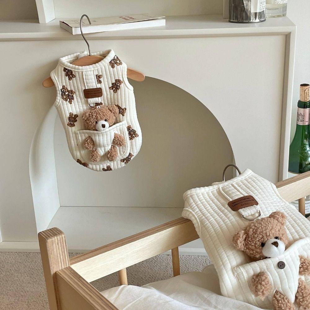 Cat Clothes Pet Dog Clothes Cute Bear Teddy Bear Coat Fashion Puppy Clothes Vest Winter