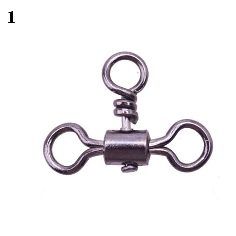 Durable Trident Srolling 3 Way Bearing Swivel Fishhook Connector T-shape Fishing Swivels Cross Line