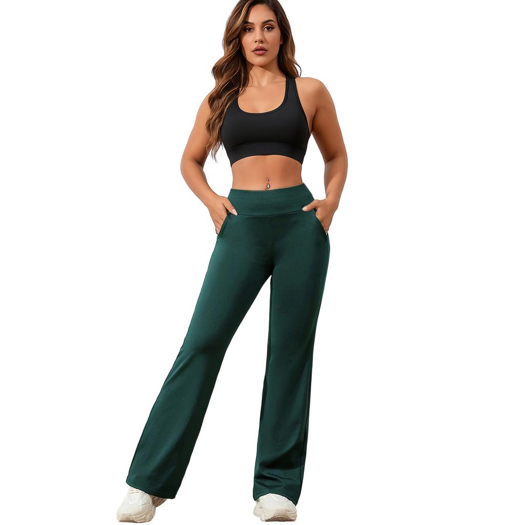 Bootcut Waisted Leggings Womens High Yoga Pants Bell Bottom Leggings