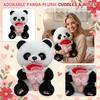 Plush Panda Bear Stuffed Animal Holding Decorative Fabric Flower Bouquet Soft Toy for Kids and Collectors Suitable for Home or Office Display