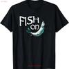 Fish On Fishing for Bass FisherUnisex T Shirt Vintage Washed Fashion Breathable Top For Everyday Wear Stylish Casual Streetwear