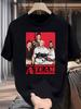 Black T-shirt with "The A-Team" Graphic - Casual Crew Neck