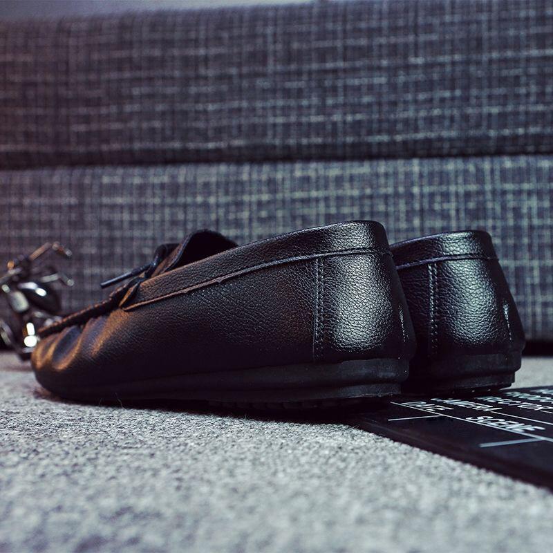 Europese Station Doudou Schoenen Heren Luie Leren Schoenen Mouw Herenschoenen Instappers Zachte Zool Ademend Rijden Trendy Schoenen Eén stuk wordt verzonden
